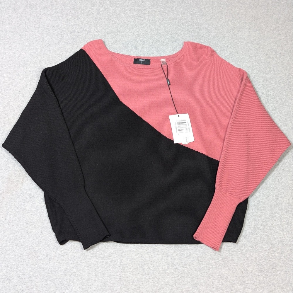 Tahari Dolman Sleeve Sweater Womens Size Medium Crewneck Color Block New